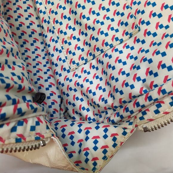 Marc By Marc Jacobs Ivory Patent Leather Pocket Dual Zipper Closure Satchel Bag - Picture 11 of 16